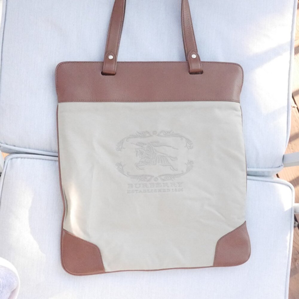 Authentic Burberry Stonewell Canvas Tote *Mint Condition*